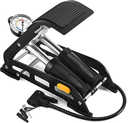 SENADA Double Barrel Foot Pump Bike Floor Pump with 160PSI Pressure Gauge, Double Cylinder Air Pump Inflator Portable Bicycle Pump Fits Presta Schrader & Deutschland Valve for Bicycle Ball Scooter