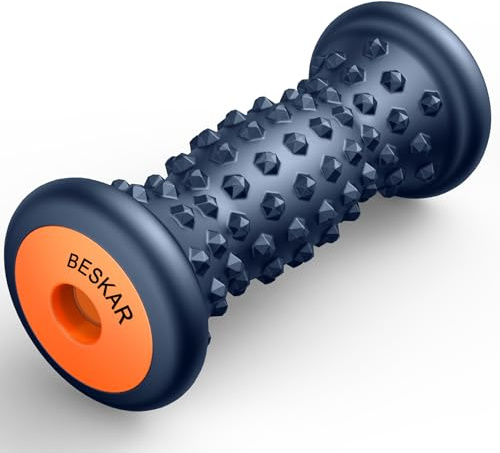 Rouleau Massage Pied pour la Voûte Plantaire - Acupression Réflexologie Masseur pieds Dur en Silicone pour la Fasciite Plantaire Récupération et Muscles Tendus Noeuds (Bleu Marine)