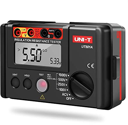 UT501A Isolation Numérique Multimètre Testeur d'Isolation Mètre Mégohmmètre Voltmètre avec rétroéclairage LCD