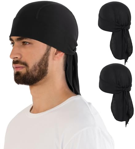 MELASA - Berretto Durag Bandana con Effetto Rinfrescante, Assorbe il Sudore, Cappello Sottocasco, Traspirante, Protezione per Ciclismo e Motociclismo Uomo, Taglia unica