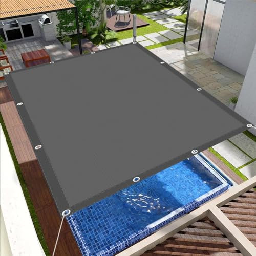 Sonnensegel Rechteckig 6 x 6 m Viele Längen Und Breiten Zur Auswahl Outdoor Markise Baldachin mit Spannseilen für Balkon Terrasse Garten, Dunkelgrau