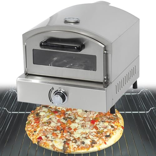 Beachtiful Four à Pizza et Gril D'extérieur à Gaz, Comprend Une Pierre, Une Grille de Gril et Un Thermomètre intégré, en Acier Inoxydable, pour la Cuisine en Plein Air de Fête, Commerciale/Domestique