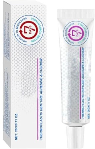 Adhesivos para dentaduras postizas, adhesivo termoplástico para dentaduras postizas de 20 g, adhesivo cómodo sin pegamento para dentaduras postizas, gel adhesivo para dentaduras postizas superiores e