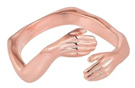 Roségold Umarmender Ring – Roségold Offener Ring – Rosévergoldeter Hug Ring – Verstellbarer Ring – Umarmungsring 925 Sterling Silber – Geschenk für Sie