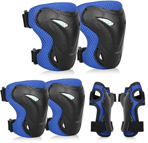 YOOXARMOR Justerbara knäskydd för barn armbågsskydd handledsskydd set för 3–5 – 8 år pojkar flickor barn skyddsutrustning set för sparkcyklar, cykling, skateboard, skoter
