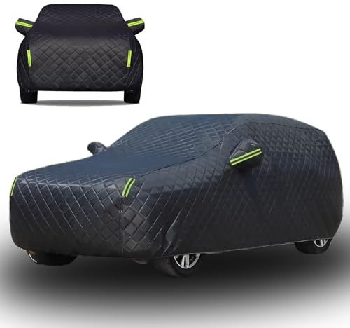 Hagelschutzplane Auto für A UDI Q2 2017-2024 Auto Abdeckplane Outdoor Autoabdeckung Hagelschutz Autos Schneefest Regenfest Staubdicht UV Beständig Und Reißfest,Schwarz-Full Car Cover