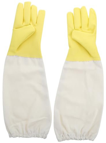 TOYANDONA Handschuhe Imkerei Mit Verlängerten Ärmeln Sicherheitsausrüstung Für Bienenzucht Pu-canvas Schutzhüllen Elastische Bündchen Für Outdoor-aktivitäten