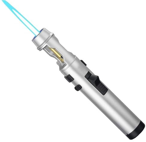 DGHNBMGNG Briquet Chalumeau au Butane Multifonction, Coupe-Vent, avec décapsuleur, Rechargeable, for l'extérieur et la Cuisine (Noir)(White)