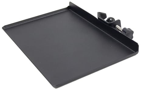 IMIKEYA Black Iron for Holding Small Accessories Microphone Stand Clamp-on Shelf with Storage Tray Suitable for Cell Phones and Cameras in Broadcast Room or Chatting Room