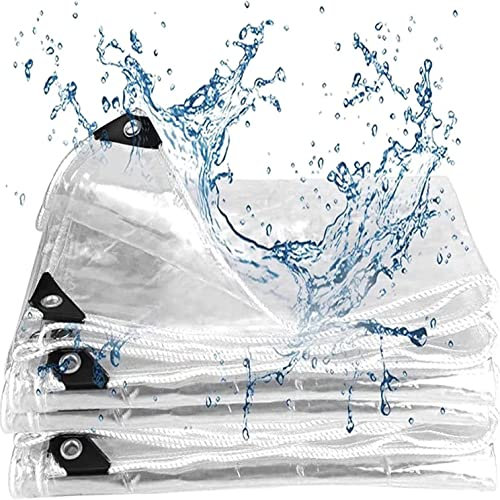 Telone impermeabile trasparente da 1,1 m x 6,5 m, durevole copertura per piante in PVC da 0,35 mm, protezione esterna resistente, ideale per serre, giardinaggio e intemperie