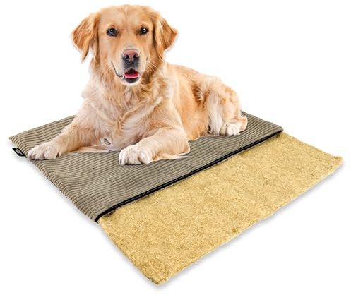 mümmi Hundematte HANF, allergikerfreundlich (Taupe, Gr. 3 (große Hunde)) | Geruchsbindend, Allergikerfreundlich, Waschbar bei 60°, Eckig rutschfest, Hundematratze