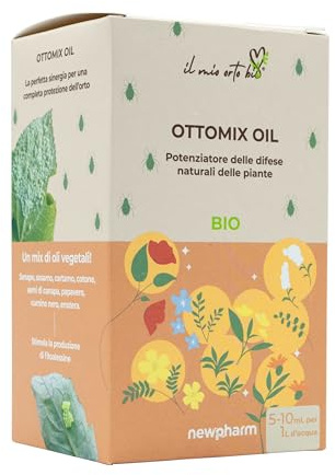 Newpharm® Ottomix Oil - Potenziatore delle Difese Naturali delle Piante, Scatola con Flacone 200 mL in Liquido Concentrato | Il Mio Orto Bio®
