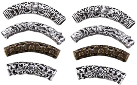 Ipetboom 8stücke Vintage Flechtperlen als Haarschmuck Dekorative Dreadlocks mit Haarspangen und Haarperlen DIY Haaraccessoires für Stylisches Styling