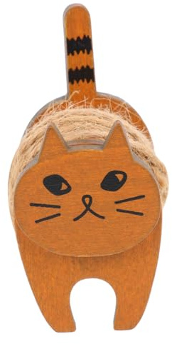WEKAMOS Wooden Cat Shape Thread Keeper, Lightweight and Decorative Cord Holder for Desk Organisers, Creative Animal Design Suitable for DIY Crafts and Embroidery Thread Management