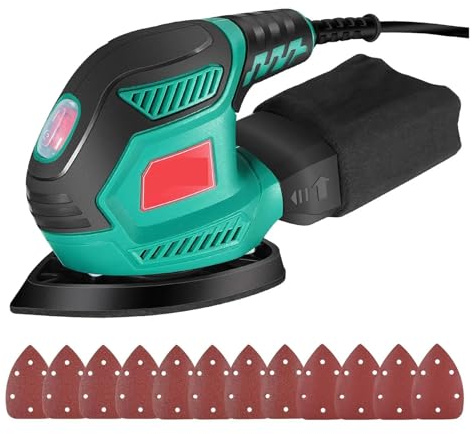 Levigatrice Elettrica For Dettagli Con Collettore Di Polvere 200 W 14000 Giri/min 12 Pezzi Carta Abrasiva Utensili Elettrici For Levigare Legno Metallo Levigatura Fine