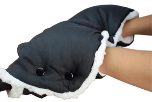 Handwärmer Kinderwagen Winter-Kinderwagen-Handwärmer, Kinderwagen-Handwärmer, warmer Fell-Fleece-Überzug, Buggy-Handschuh(Black 2)