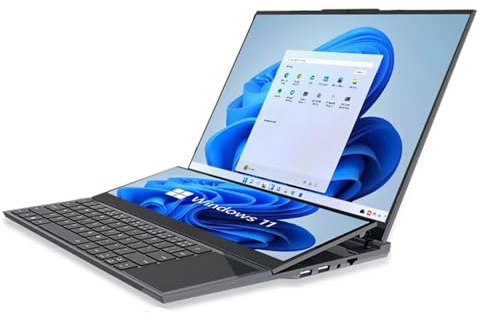 Vremqzold 16 Inch IPS+14'' HD Touch Dual Screen Laptop Core i7-9750H,Ultrabook Slim Notebook Computer PC Gamer Win 11pro AC WiFi BT4.2