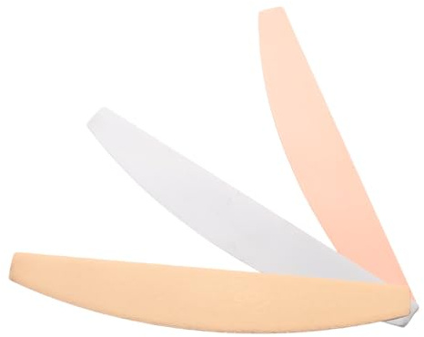 SAFIGLE 3 Stück Metallfeile Präzise Edelstahlkern Halbmondförmiges mit Austauschbarem und Abziehbarem Schleifpapier in Gold Roségold und Silber für Nagelpflege