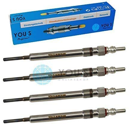 4 Stück YOU.S Original Glühkerzen Länge: 130,0 mm Spannung: 4,4 V - 03L963319