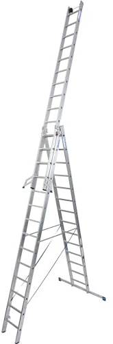 KRAUSE | Vielzweckleiter | 3 x 14 Sprossen | Metall | Mehrfarbig | 3-teilig, mit herausnehmbarem Leiterteil, 3 x 14 Sprossen