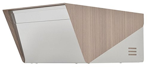 KATANABOX Prime OP - Modern Stainless Steel Post Mount Mailbox with Lock and Key, Waterproof Square Mid-Century Mailbox for Outside, Large Double Door Rear Access, 17 x 11 x 7 (White Oak)