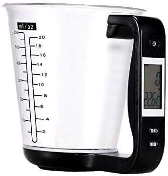 Kitchen Scales Digital Measuring Jug with Tare Function Kitchen LCD Digital Measuring Cup Black