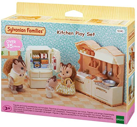 Sylvanian Families - La cuisine aménagée - Set + de 35 accessoires - Plongez dans l'univers de la famille Sylvanian - Figurines animaux miniatures - Jouet enfant 3 ans et + - 5341