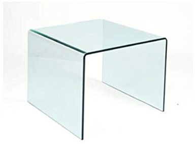 SOLUCIONES Diez - Mesa MARSA (SU), Baja, Cristal Curvado, 60x60 cms