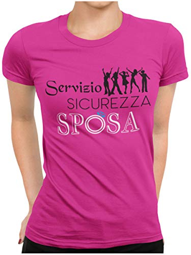 STAMPATEK Maglietta Addio al Nubilato Amiche della Sposa T-Shirt Festa a Sorpresa Maglia Idea Regalo Matrimonio Servizio Sicurezza Sposa - MOD. ST40