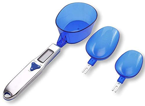 ECOSWAY Bilancia Digitale Cucchiaio LCD Display Cucina Cucchiaio Scala Elettronica Misurino Bilance con 3 Staccabile Pesatura Cucchiai - B