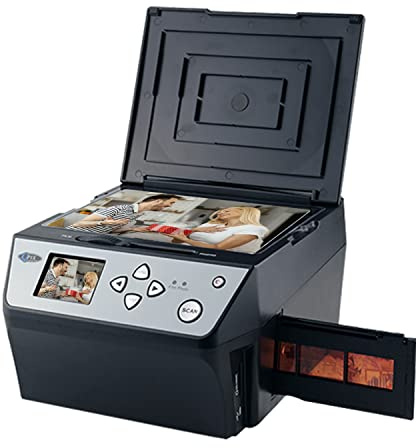 Scanner numérique multifonction avec HD 22 MP, convertit 135 film/diapositive 35 mm/110 film/photo/document/carte de visite en fichiers JPG numériques, écran LCD de 2,4 pouces, noir