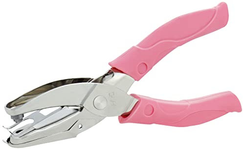 Hole Punch for Paper Crafts-Single Shape Metal Handheld Portable for Card Making Pink 1/4 Inch(Heart)