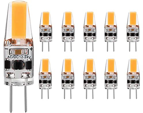 EIMOPE Ampoule LED G4 3W Dimmable, 3W G4 Lampe LED 2700k Blanc Chaud 300Lm, Ampoules d'éclairage équivalent à 30W Halogène, 360°Angle de faisceau, Sans Scintillement, CRI> 80,10 pièces