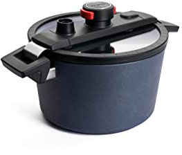 Woll Active Lite Kasserolle mit Active-Lite-Deckel und Silikoneinsatz, Ø 24 cm, 13,5 cm hoch, 5 Liter, mit 2 Seitengriffen - Induktiv - Geeignet für alle Herdarten, Aluguss, anthrazit