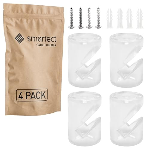 smartect Vägg- och Takmontering 4 Stycken för Kabel i Genomskinlig