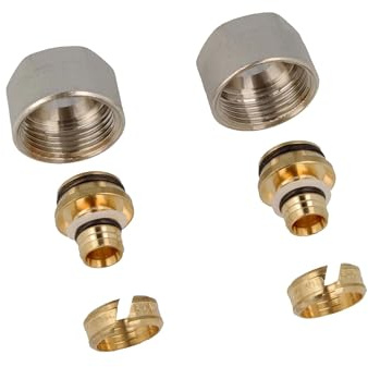 tecuro MS Klemmverschraubung für Ø 17 x 2,0 mm Kunststoff- und Alu- Verbundrohr - 2er-Set