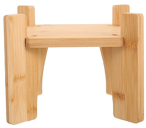 OSALADI Deckelhalter Getränkespenderständer Aus Holz Für Getränke Glas Wasserkrug Halter Runder Sockel Trinkwassertopf Blumenständer Hellbraun Aquariumständer