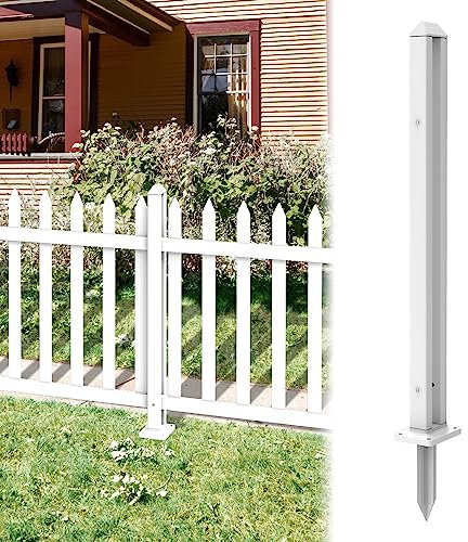 ECOOPTS 76,2 cm H Vinyl-Pfosten für Lattenzaun, weißer PVC-Pfosten