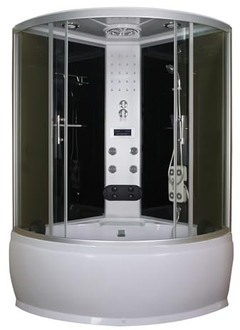 Sanotechnik Dampfduschkabine Cuba 130 x 130 x 229 cm - Massagedüsen, Mit Radio und Lautsprecher, Komplettdusche, Fertigdusche mit Duschwanne, Duschkabine komplett, CS25