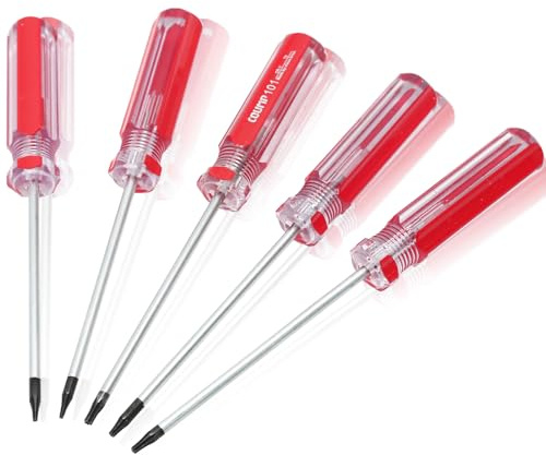Bonsicoky Torx-Sicherheits-Schraubendreher-Set, T4, T5, T6, T7, T8, 5-teilig | Magnetische Spitze, Kunststoffgriff, Computer-Reparatur