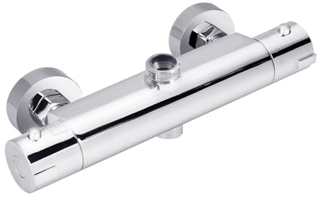 Vinteky Grifo Termostatico Ducha, Grifo Ducha Termostatico de 2 Salidas, Salida Superior 3/4 BSP(26.4mm) y Salida Inferior 1/2 BSP(21mm)