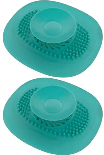 cyclingcolors 2x Tappo di Scarico Lavandino Bagno Silicone Universale Doccia Vasca Lavabo Lavello Colino, Azzurro