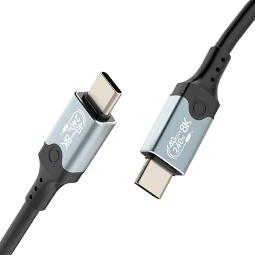 Unillous USB4 Kabel mit Thunderbolt 4 Kabel, 40Gbps USB C Datenkabel, PD 3.1 240W 140W Ladekabel, 8K 60Hz 4K 120Hz/144Hz HDR Videokabel für Dockingstation, SSD, Laptop, Monitor, Hub (1M)