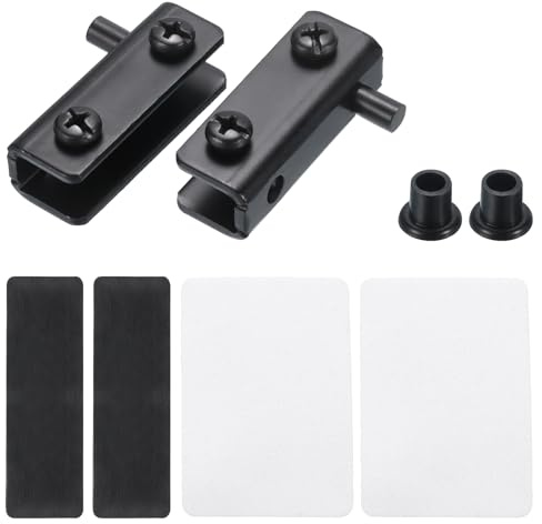 QUARKZMAN Verstellbare Glas Tür Scharniere Klemme 4 Paar Schwarz 40x12x15mm | Eisen Schrank Glas Tür Drehgelenk Scharnier Clip für 3-5mm Dicke Glas