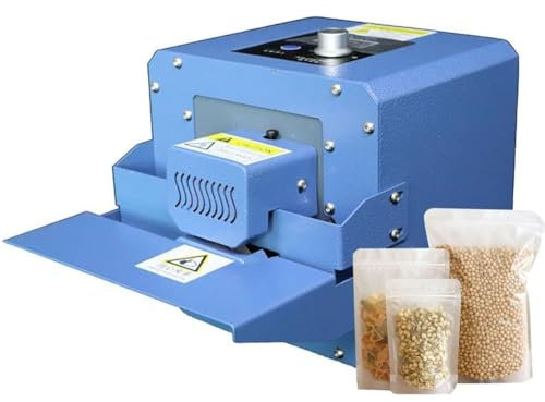 300W Automatic Plastic Bag Heat Sealing Machine, 5m/min Food Continuous Heat Sealer, Industrial Sealing Machine Band Sealer for PVC Plastic Bags Films, Foil Bag, Kraft Paper Bag