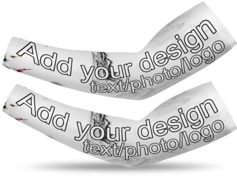 CEDNXOER Manicotti Personalizzati Per Uomo E Donna - 1 Paio Di Manicotti Di Raffreddamento Con Logo Personalizzato Con Foto Per Baseball,Calcio,Softball,Sport,Ciclismo,Manicotti Di Compressione