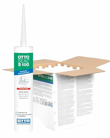 20 x OTTO-SEAL S100 300 ml Fugenweiß Premium-Sanitär-Silikon Silicon Sanitärsilicon Bausilicon Bad Dusche Balkon Terrasse Wohnung