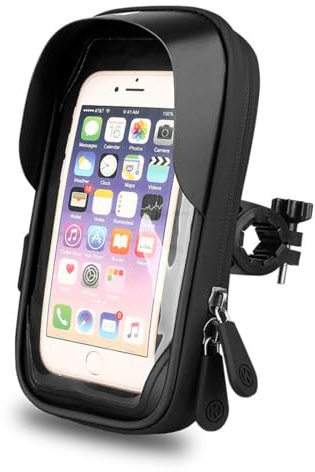 NJCXOLA Fahrrad Rahmentasche, Wasserdicht Handytasche, Lenkertasche mit TPU Sensitivem Touchscreen, Fahrradtasche 360° Drehbar, für Smartphones bis zu 6,4 Zoll für Montainbikes, Ebikes, Rennrad