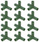 M METERXITY 12pcs 11mm Conectores para Estructuras de Invernadero, Accesorio de Invernadero [Verde]