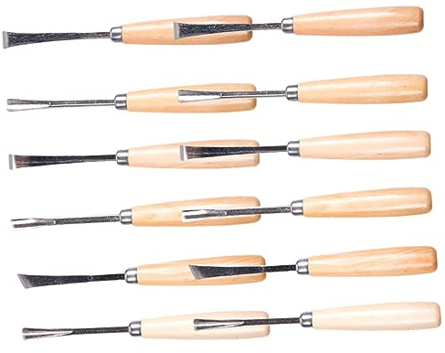 Set di Scalpelli da Intaglio 12 Pezzi Professionale | Acciaio e Legno, per Incisione su Materiale Legnoso e Pelle, Adatti a Principianti e Falegnami Esperti